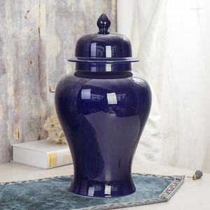 Bouteilles Jingdezhen Temple Jar Vase en céramique porcelaine gingembre cadeau de mariage Antique Pot bleu émaillé haute température