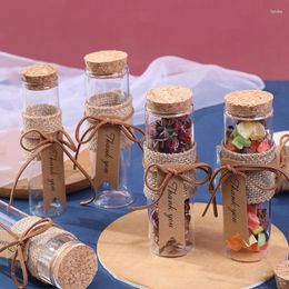 Bouteilles peu de bouteille de souhaits fraîche Forest en verre de liège tube de bac à bonbon transparent Boîte de bonbons heureux avec cadeau à la main