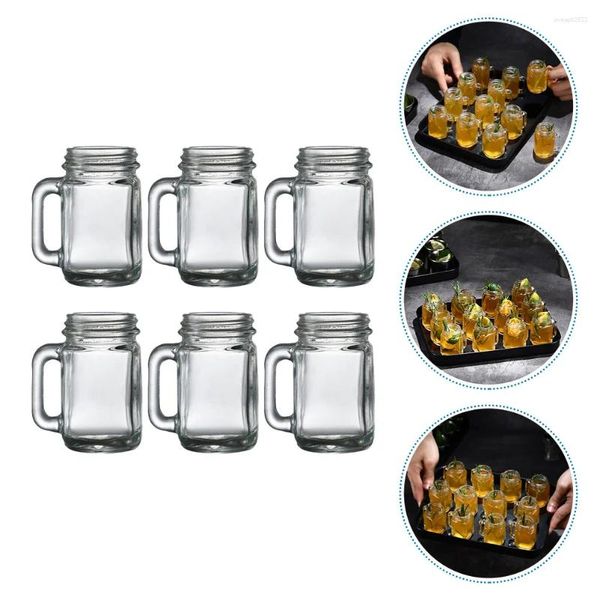 Botellas Mason Cup Jar Vasos Tazas Frascos Beber Mini Tazas de cóctel Jarra de cerveza Café Leche Barra de agua Mango de miel Favor Disparador Comida