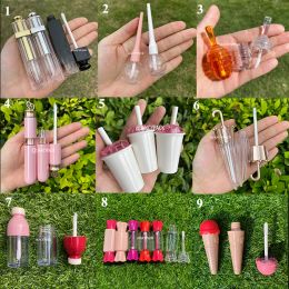 Bouteilles Bouteille de lait Brillant à lèvres Tubes en plastique vides Mini Gloss à lèvres transparent Emballage Conteneur Matériel Maquillage DIY Lip Glaze Tube de baume à lèvres