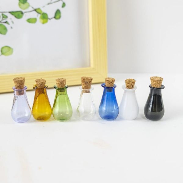 Botellas Mini frasco de vidrio Lindo jarrón pequeño con corcho Pequeño regalo de bricolaje Frascos pequeños Viales Mezclar 7 colores