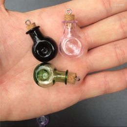 Bouteilles Mini bouteille de vin pendentif avec boucle en métal petites couleurs art fait à la main cadeau fête mignon mélange 7 couleurs