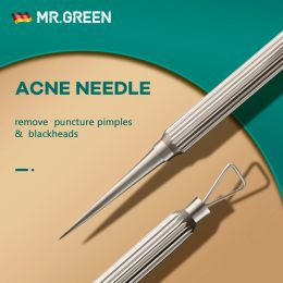 Bouteilles Mr.Green Acné à aiguille Remover Retrait en acier inoxydable Comédone Extracteur Blemish Face Skin Care Cleaner Cleaner Tools