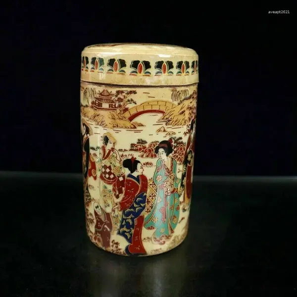 Bouteilles en porcelaine de couleur poudre chinoise ancienne, Pots à motifs de beauté, théière Qianlong Mark