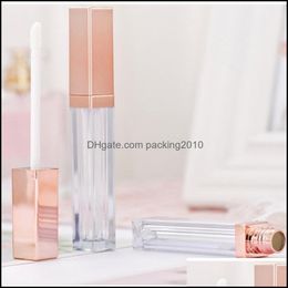 Botellas Embalaje Oficina Escuela Negocio Industrial5Ml Caja de plástico Contenedores Vacío Rosa Oro Brillo de labios Tubo Delineador de ojos Contenedor de pestañas Mini