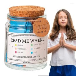 Bouteilles me lis quand les versets bibliques prière en verre avec des bénédictions colorées codées de gratitude polyvalente