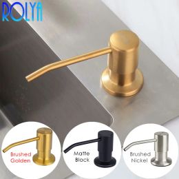 Flessen Rolya Moderne nikkel geborsteld Golden/ Chrome/ Black Countertop Liquid Dish Hand Pomp vervangende gootsteen Soap Dispenser