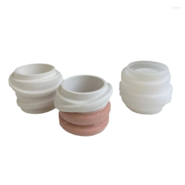 Bouteilles rondes pour pots de fleurs, moule d'ornement, plâtre, aromathérapie, bricolage, tasse de bougie, vagues, réservoirs de stockage irréguliers en Silicone