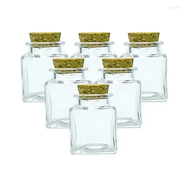 Bottles Seal Fast plana 12/200pcs Grado Glycyrrhiza Plaza con vidrio de alimentos Mini viales vacíos Viálicos Vacíos Corks Clear