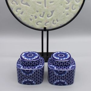 Bouteilles Petit Pot En Céramique Bleu Et Blanc Accessoire De Table