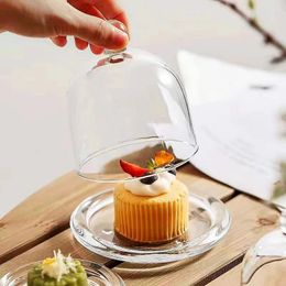 Bouteilles petites boules d'emballage, dessus de gâteau en verre, Base de décoration de la maison, dôme cylindrique Transparent, accessoire de mariage, cadeau d'anniversaire