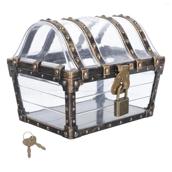 Caja de almacenamiento de botellas Cofre del Tesoro pirata adornos de plástico para bebé contenedor de joyas cajas de Halloween