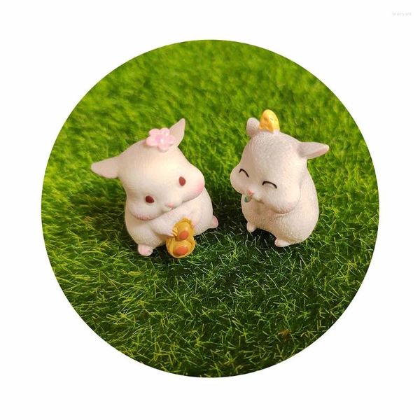 Bouteilles super mignonne en résine petit hamster ornements d'animaux mini statue 3d pour fée decoration du paysage