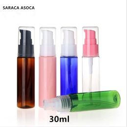 Bouteilles en gros Rétial 30 ml Pet Plastic Lotion Bottle 100pcs / lot Travel Pump Powder Pump Cosmetics Bouteilles rechargeables