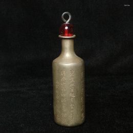 Flessen YIZHU CULTUER ART Prachtig Verzamelen Oude Chinese Tibet Zilveren Handgemaakte Figuur Snuff Fles Ornamenten H 8 CM