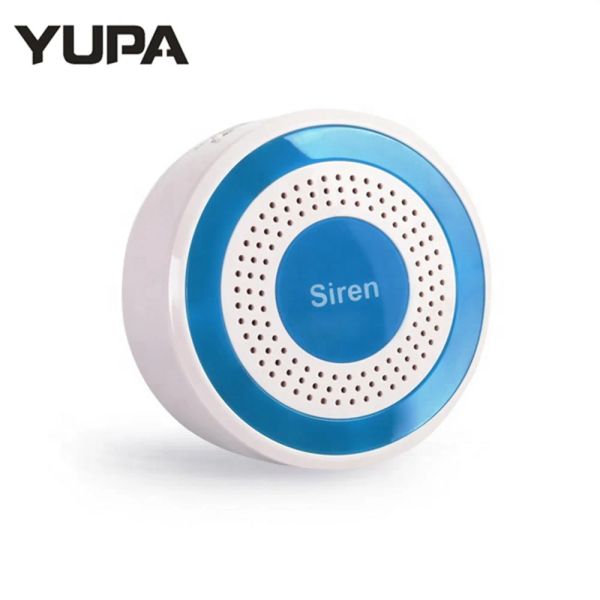 Botellas yupa mini inalámbrico RF 433MHz Alarma Siren Luz de sonido Siren estroboscópica de interior 100db Siren de asignación para el hogar Sistema de alarma de seguridad para el hogar