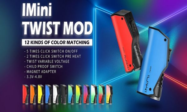 Tension de réglage inférieure Imini Mod Batterie EGo V Vape Pen Batterie 510 Fil Tension Variable Vape Stylos Pod Batteries 500mAh pour 510 Vapers Cartouche dans l'entrepôt américain