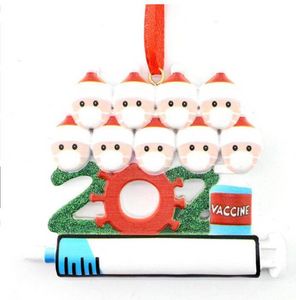¡Precio inferior! Decoración navideña Plástico Personalizado DIY Adorno colgante con cuerda Colgante de Papá Noel Fiesta de distanciamiento social FY4660 0502