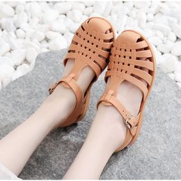 Bottom Soft Sandals Flat 2024 Women High Trend Comfort Out Beach Slippers Ladies Open Toe Hollow Flip Floops Chunky 78