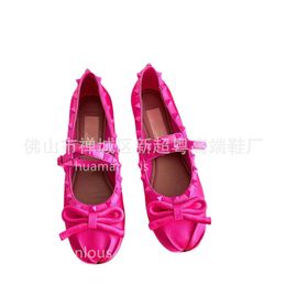 Bottom Stud Girl Ballerinas chaussures plate tino high edition v Family Fairy Women's Bow Ballet Dance Outwear Shoe Riveted Shoe Single Malw