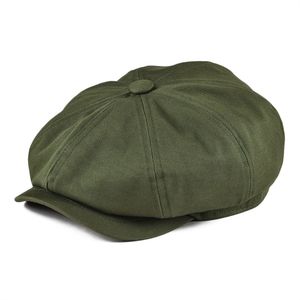 BOTVELA Newsboy Cap Men's Twill Cotton Eight Panel Hat Women's Baker Boy Caps Retro Big Large Hats Male Boina Green Beret 003 T200104