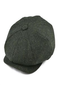 BOTVELA laine Tweed casquette gavroche à chevrons hommes femmes classique rétro chapeau avec doublure douce casquette de pilote noir marron vert 005 T2001041871956