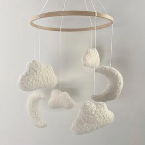 Boucle Baby Crib Mobile Moon en Cloud Cot Nursery Decor Neutraal 240411