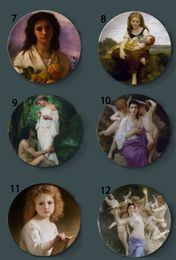 Placas decorativas colgantes de la pared de bouguereau placas artísticas clásicas de plato artístico de plato hotel