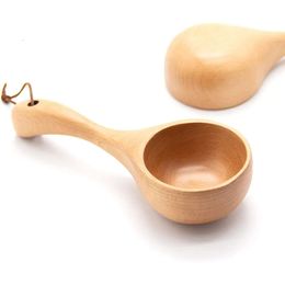 Bouillon Spoon Soup Wooden Ramen Tableware Ladle Japanese Style Wood Handle Water Scoop Home Kitchen Accessories