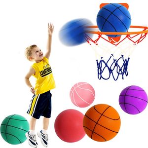 Stuiterende Mute Bal Indoor Stille Basketbal 24 cm Schuim Zacht Maat 7 Air Bounce Mand 357 Sport Speelgoed y240202