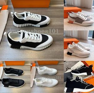 Bouncing Sneaker Diseñador Suede Casual Shoes Trainings Batchwork Mesh Mesh Running Women Men Bounce Sneaker sin deslizamiento de goma de goma con caja