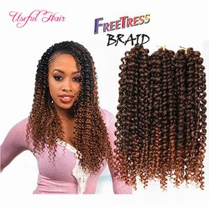 Grens Janamische Kerstcadeaus Bruiloft Gast Synthetisch Vlechten Haar 3 Stks / partij Haak Vlechten Haar Voorgevoerd Krullend Weave Hair Extensions