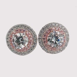 Boutique 925 argent 1 caract def couleur vvs forme ronde étoue massanite diamant classiques boucles d'oreilles