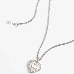 Boutique 925 Collier plaqué en argent Brand Designer Collier Pendent de haute qualité en forme de coeur avec un collier de haute qualité de qualité diamant de qualité partagée