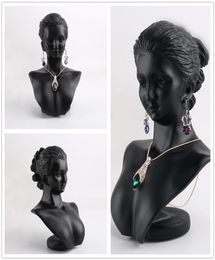 Boutique Comptoir Résine Noire Lady Figure Mannequin Affichage Buste Stand Bijoux Rack pour Collier Pendentif Boucles D'oreilles MX2008109207735