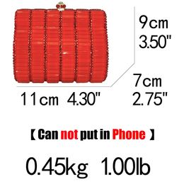 Boutique de fgg Cute Super Mini Women Red Crystal Clutch Evening Minaudiere Bags Party Dinner Rhinestone Handtassen Bruidstorting