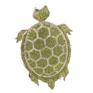 Boutique De FGG Nouveauté Diamant Tortue Minaudière Sacs De Soirée Pour Femmes Formelle De Mariage Cristal Embrayage Sacs À Main et Sacs À Main 220211