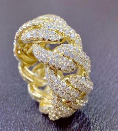Boutique dense incrustation de produits artificiels en diamant complet anneau en alliage de haut en or plaqué pour les hommes et les femmes3505203