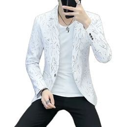 Boutique de mode imprimement hommes Business décontracté blazer / Stripe Stripe Mens Slim Suit Jacket Male Malle 240329