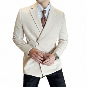 Boutique Fi Couleur unie Haut de gamme Marque Casual Busin Blazer Hommes Robe de mariée Blazers pour hommes Costume Tops Jacke Manteau H2eW #