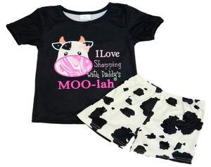 Boutique enfants vêtements enfant en bas âge filles vêtements ensemble lait soie à manches courtes pantalons courts ensembles pour bébé enfants vêtements d'été Out4000270