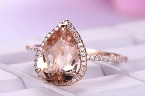 Boutique Nouvelles grandes gouttes Gems Femmes Anneaux High Copper Rose Gold Diamond Rings Fashion Bijoux entièrement 3008014