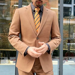 Boutique S-5XL de talla grande (blazer + pantalones) Moda para hombres Negocios Todo de lana Caballero Casual Boda Versión coreana Hosting 2 piezas