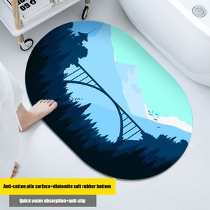 boetiek tapijten eenvoudig landschap zacht diatom modder rubberen vloer matte technologie fluweel badkamermat huishouden