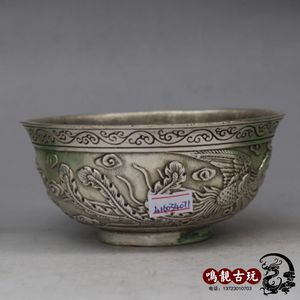 Boutique Wenwan Antieke Oude Koper Cupronickel Hand Cast Copper Bowl Chicken Bowl Bowl Handicrafts