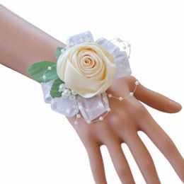Boutniere et poignet Corsage Active de mariage Bride Ribb multi-couleurs Bracte rose diamd boucle meilleure main d'amie FR F0ND # #