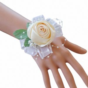 boutniere en pols corsage bruiloft accessoires bruid multi color ribb rose bract diamd buckle beste vriend hand fr f0nd#