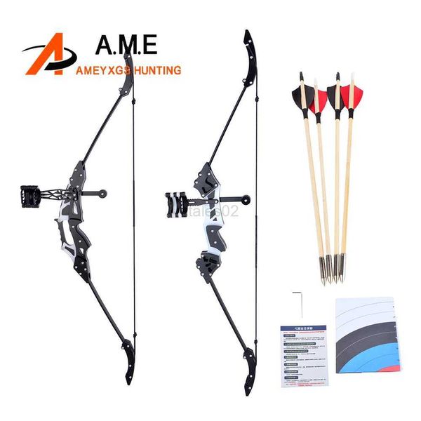 Bow Arrow 18lbs Mini juego de arco y flecha Tiro con arco Arco recurvo Arco potente Flecha de pluma real Tiro al aire libre portátil Tiro con arco Deportes yq240327