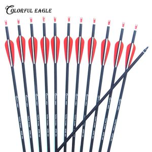 28/30/31 inch Archery Carbon Arrows - 6/12/24 pcs 500 Spine - for Hunting Compound Recurve Bows