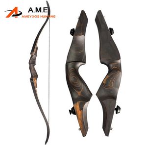 Boog Pijl 60inch 25-60lbs Boogschieten Recurve Boog RH Houten Riser Bamboe Kern Ledematen Buiten Schieten Jacht Accessoires Amerikaanse Jacht BoogHKD230626